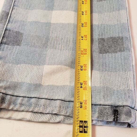 Juny jeans size Small relaxed straight leg checker print pull up drawstring shad - Picture 7 of 8